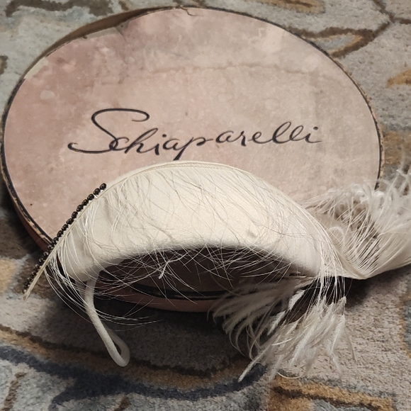 Schiaparelli Accessories - Schiaparelli White Feathered Women's Hat